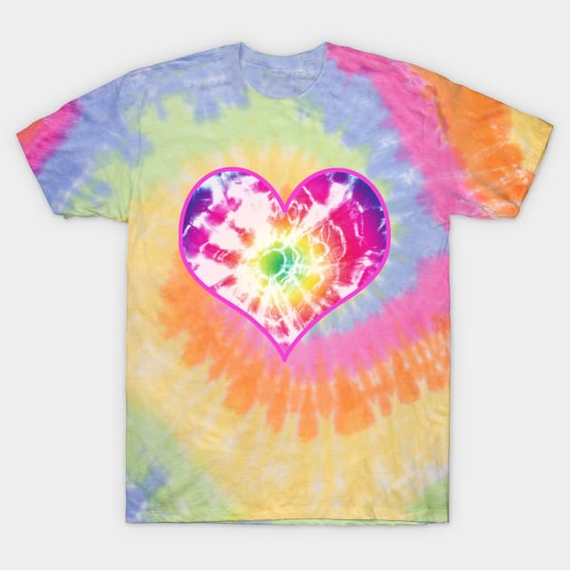 Rainbow Tie Dye Sunburst T-Shirt by Nina May Design Studio